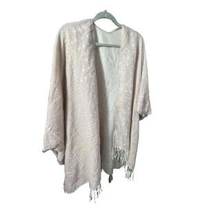 NWT Gentle Fawn Hermosa Cardigan Fringe Shawl Wrap Pink Soft Layering Size XS/S